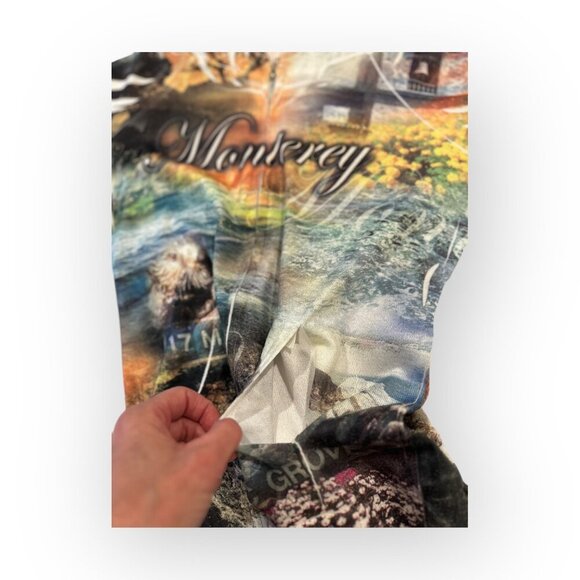 Passion-I Monterey Scenic Print Hooded Sweatshirt Multi Color Size Women M - Picture 12 of 15